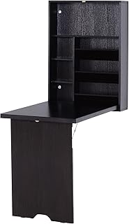 HOMCOM Wall Mounted Fold Out Convertible Desk, Multi-Function Floating D...