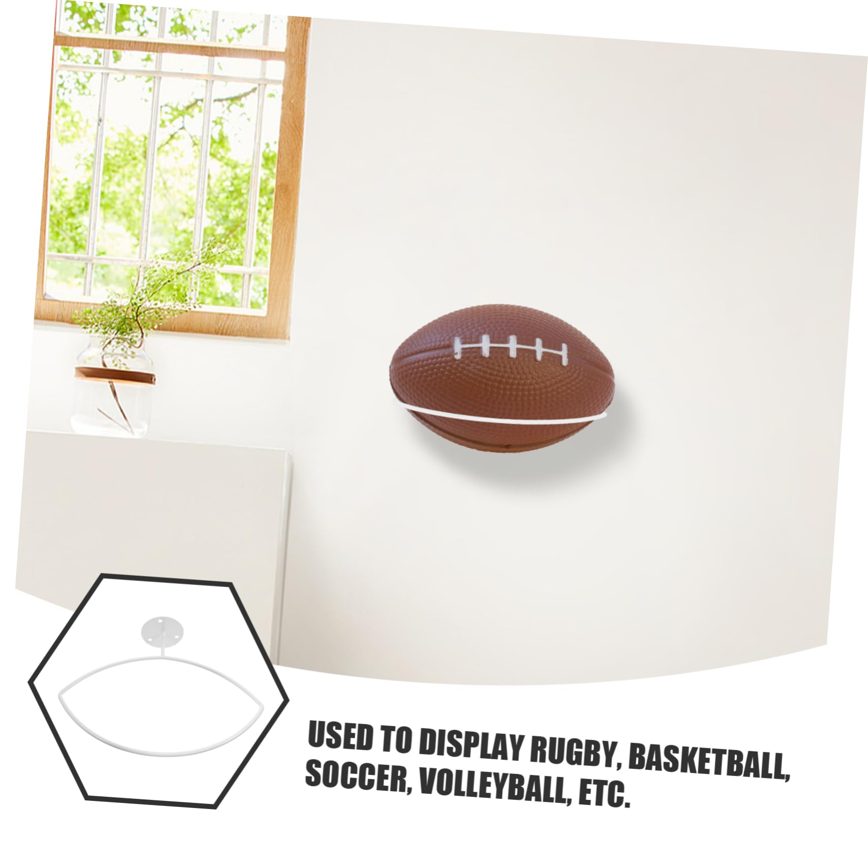 Toddmomy Puesto de Futbol Grillo Deportes pepinillo fútbol peana Monitor canastas Baloncesto Estante de Almacenamiento de Rugby Soportes para de Rugby Hierro Forjado