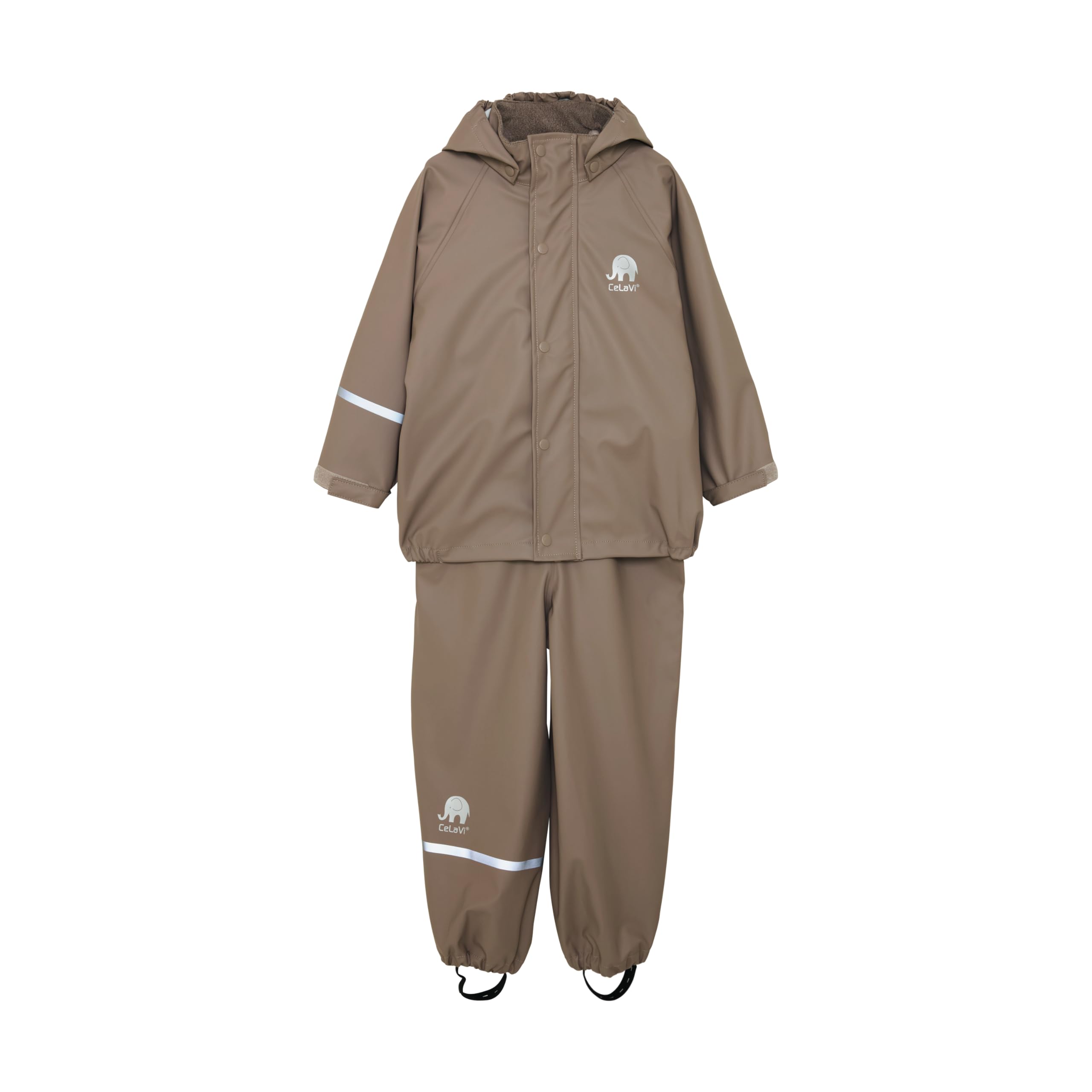 CeLaVi European Kids Rain Suit for Boys Girls with Detachable Hood, Waterproof 2 Pcs Rain Jacket w/Pants or Dungarees