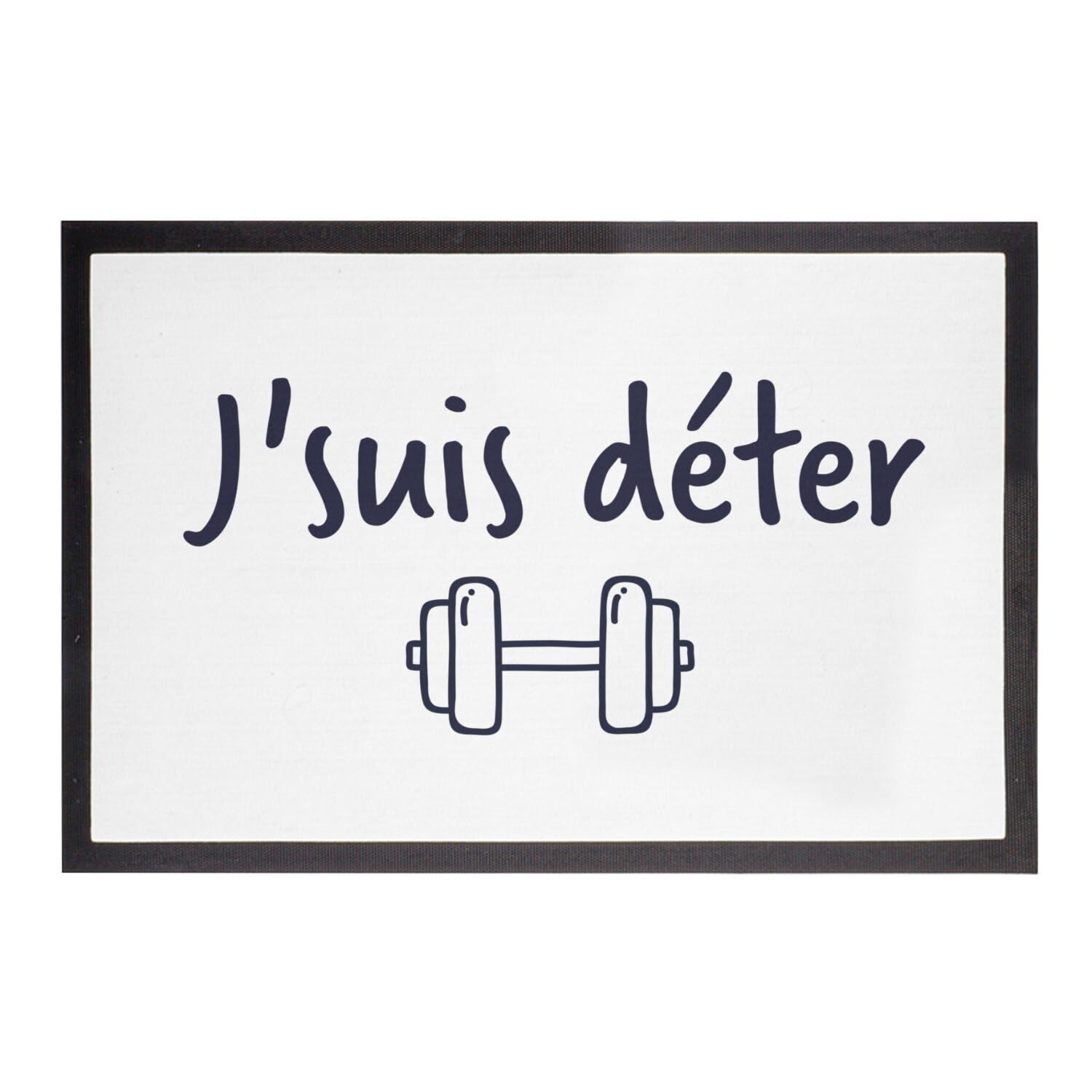 Paillasson sport muscu Fabulous blanc grand tapis de porte 75x50cm