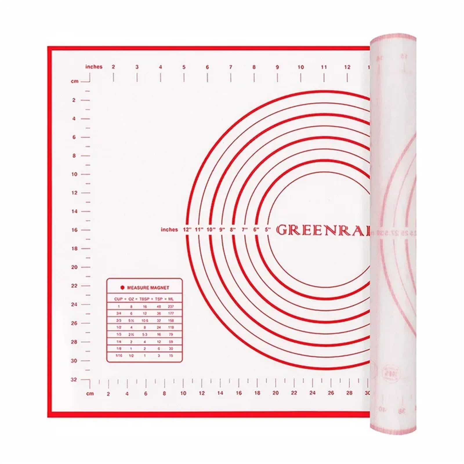 Backmatte Kneten Teig Matte Silikon Back Matte Küche Kochen Grill Gadgets Backformen Pizza Kuchen Teig Maker Tisch Matten Pad(Red,40x60cm)