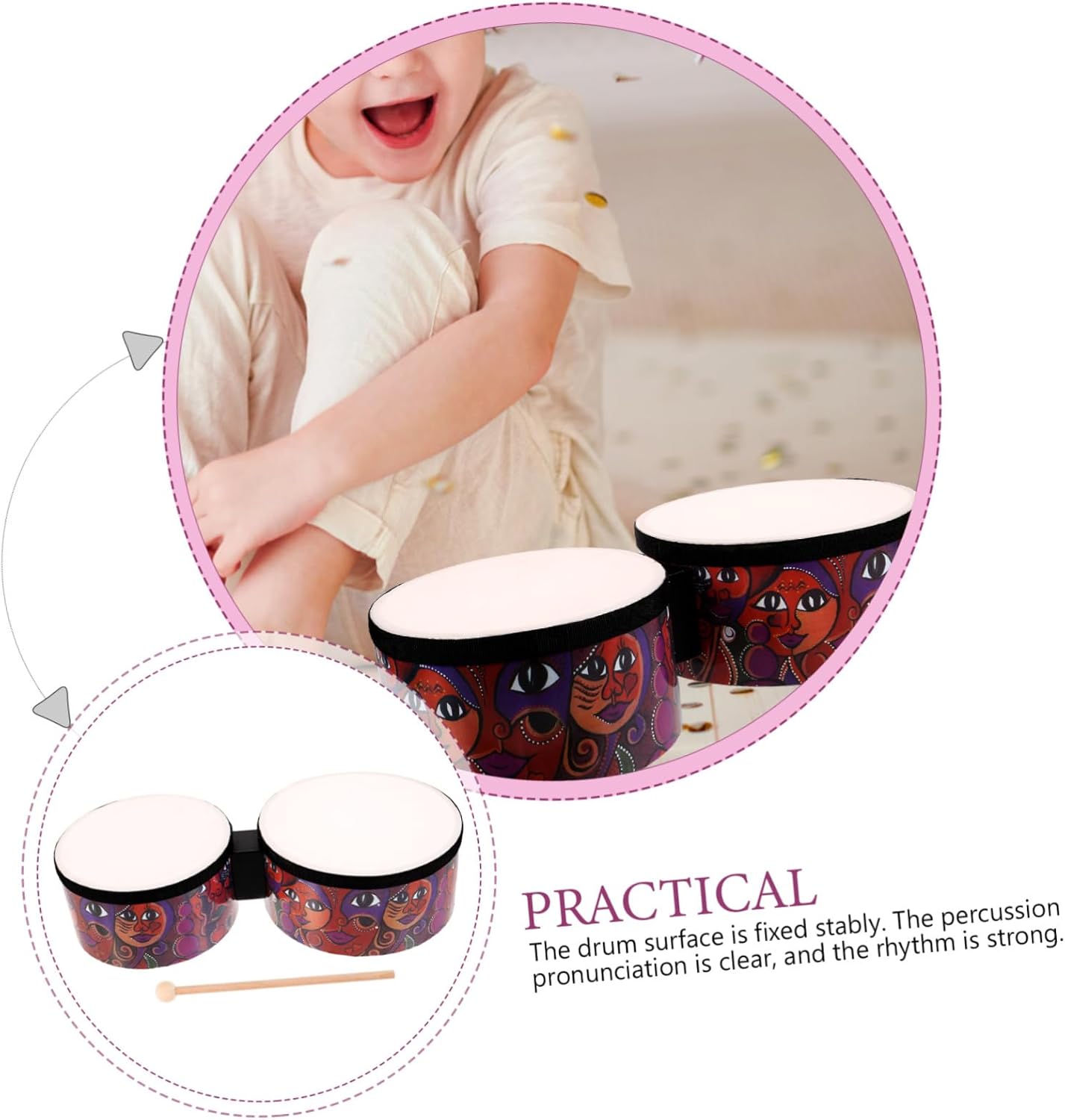 BESTonZON 1 Set Drum Percussion Instruments for Musical Instruments for Adults Bongos Kid Drum Drums for Age 8-12 Drums for Bongos for Bongos Drums 3 61P0i2sqLUL. AC SL1500
