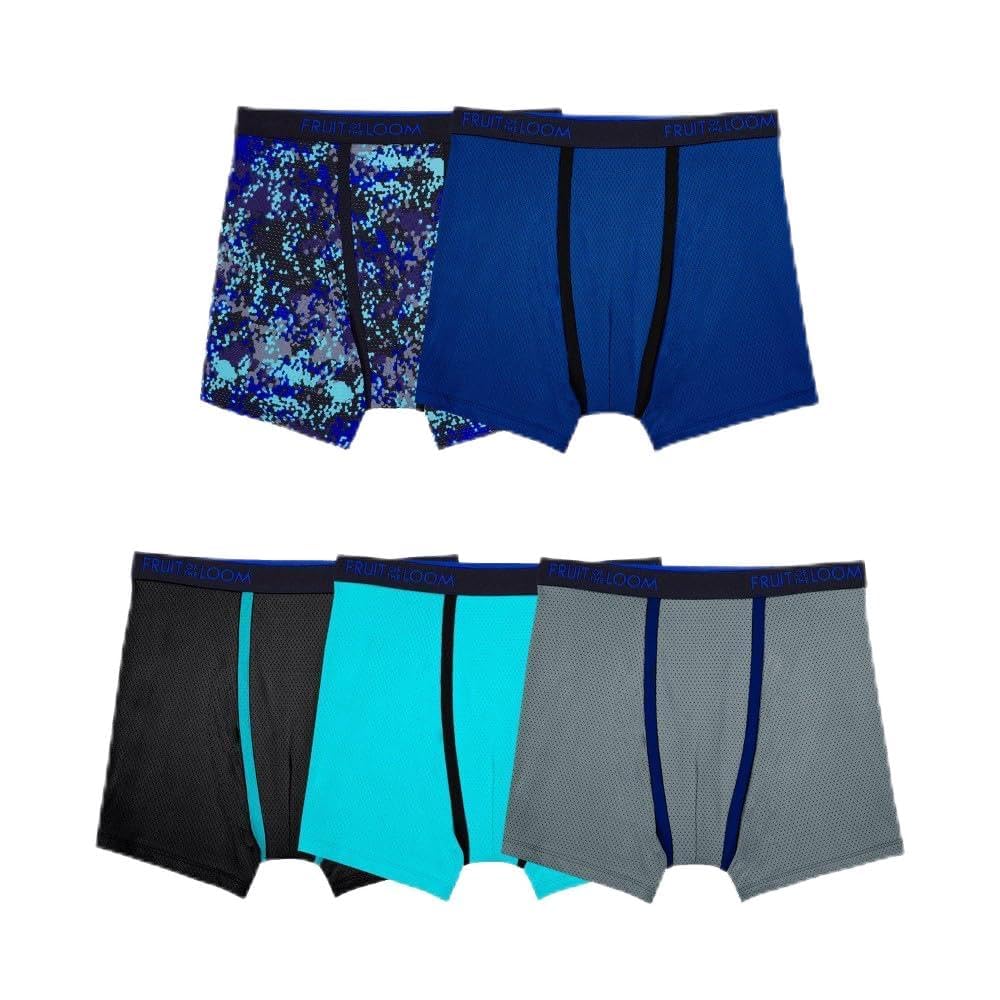 Fruit of the Loom Boys Boxer Briefs Solids and Prints US Alpha Medium Regular Multicolor