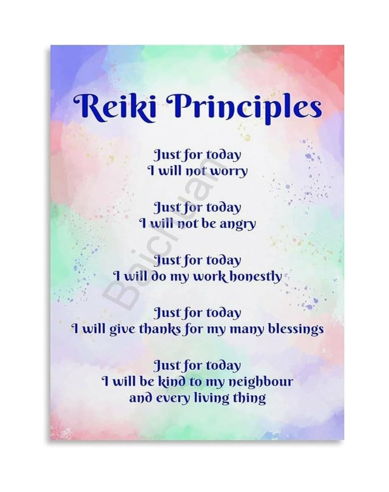 MDBJTCYZN Just For Today The Principles Poster Motivational Quote for Serenity and Spiritual Growth Canvas Wall-Art