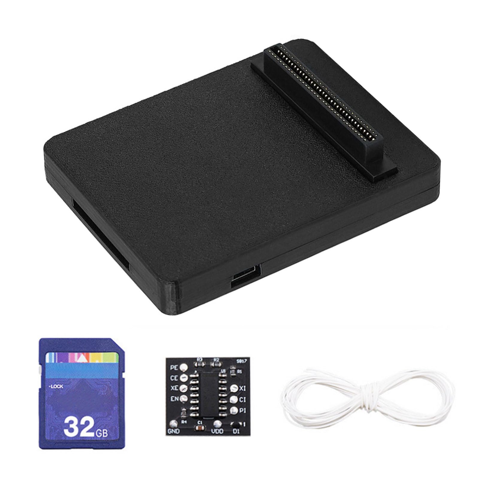 Emulador de unidad óptica de fácil instalación 32 GB/64 GB/128 GB, funda impresa con juego de tarjetas de memoria para consola de juegos retro, funda impresa con kit de tarjetas de memoria, accesorios