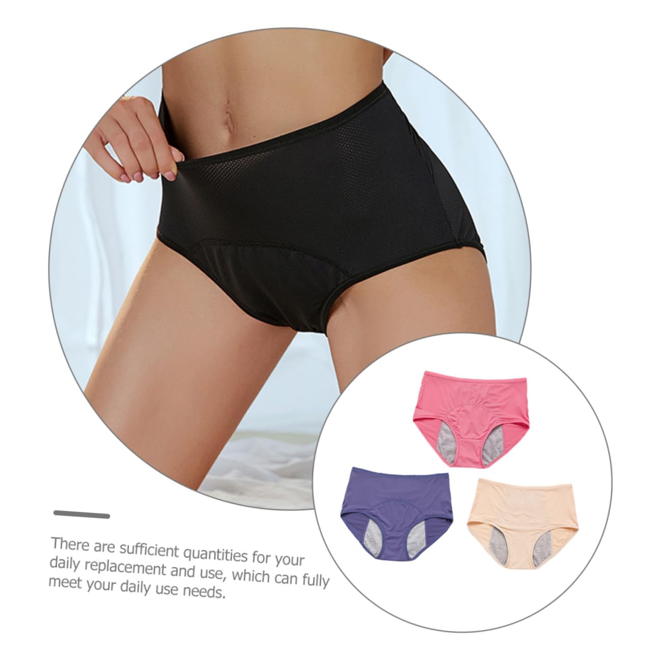 KOMBIUDA 4 Piezas Bragas Menstruales Mujer Alta Cintura Transpirables Cómodas para Período Pack