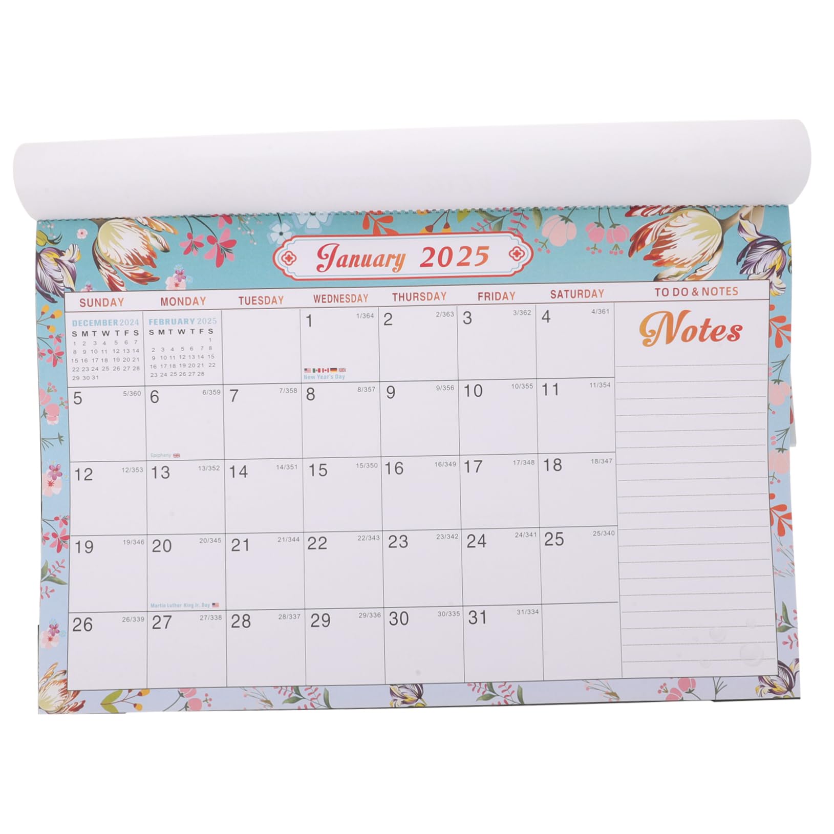 TEHAUX 4pezzi Calendario Da Parete Mensile Design Originale Con Spazio Per Appunti e Obiettivi Per Ufficio e Casa Calendario Stabile e Resistente Per Famiglia e Amici