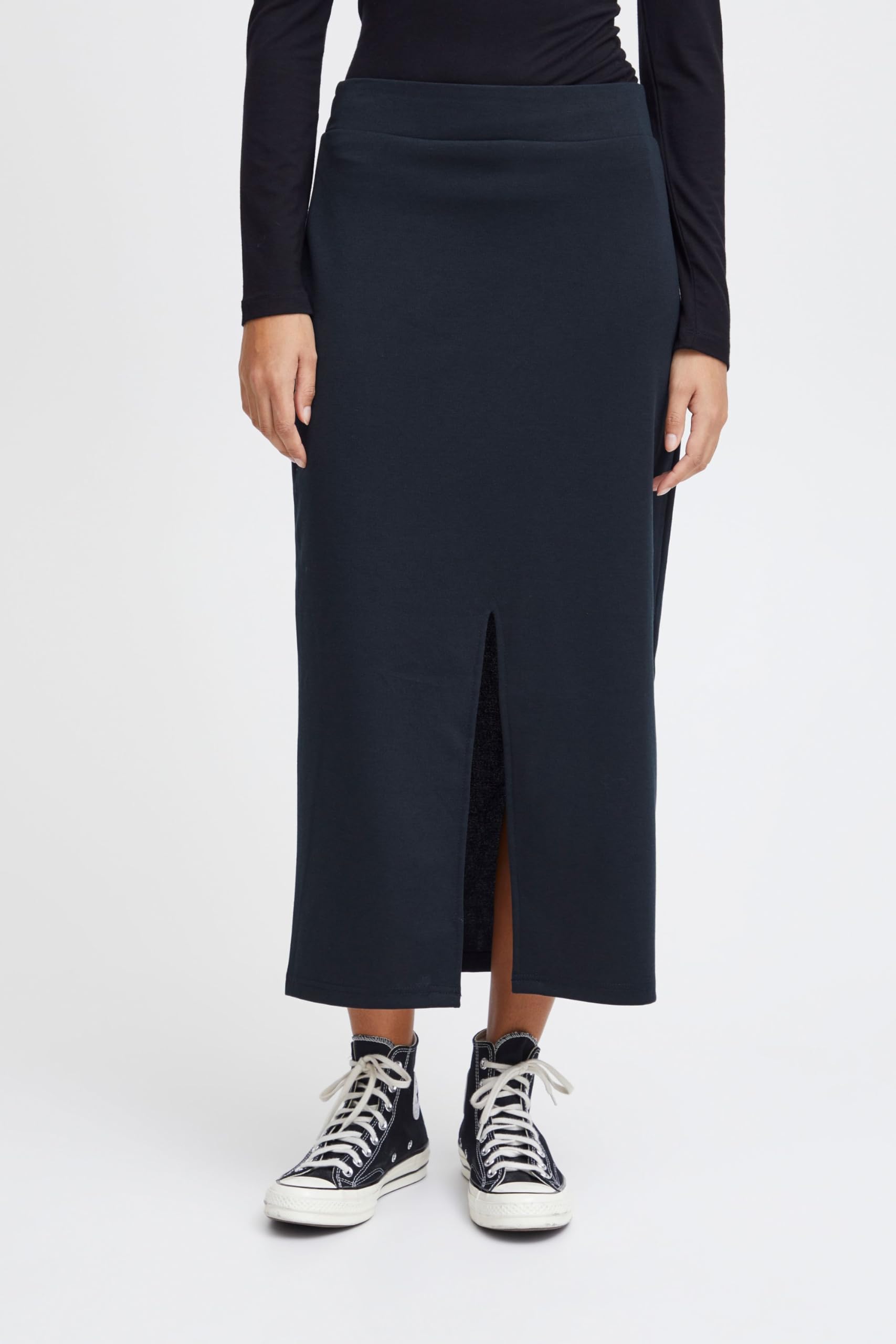 ICHI IXKATE Damen Rock Lang Bleistiftrock elastisch Regular fit