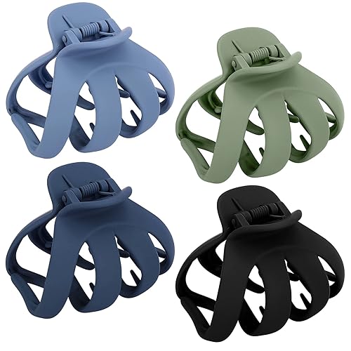 COCIDE 4 pinzas para el cabello para mujer, clip de pulpo grande de acrílico, antideslizante, garra de araña grande para niñas, agarre fuerte, clip disponible en Yaxa Mexico