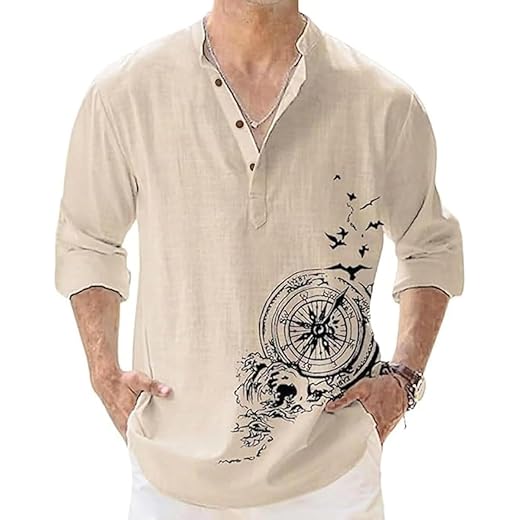 Mens Cotton Blend Mandarin Collar Kurta