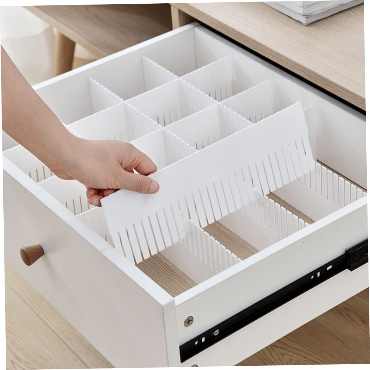 LABRIMP Separatore per Cassetti Casa 10 Pezzi Plastica Bianca