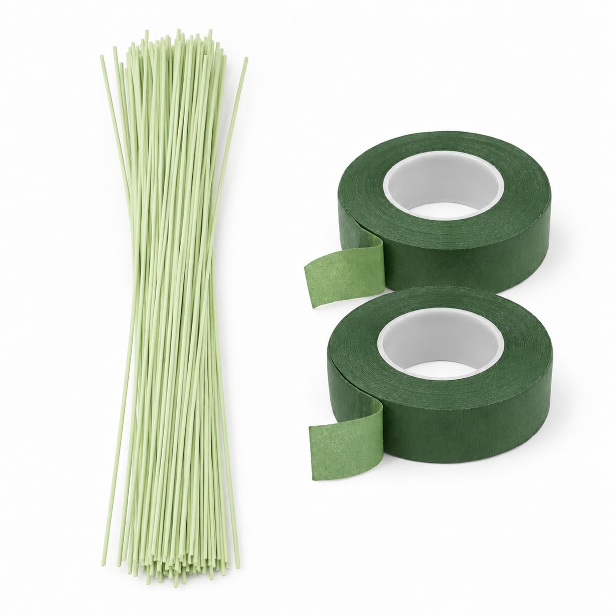 12 Inch Stem Wire for Artificial Flower Making, with Green Floral Tape, DIY Craft Supplies (stem-wire-30/green tape-2pcs)-image-46
