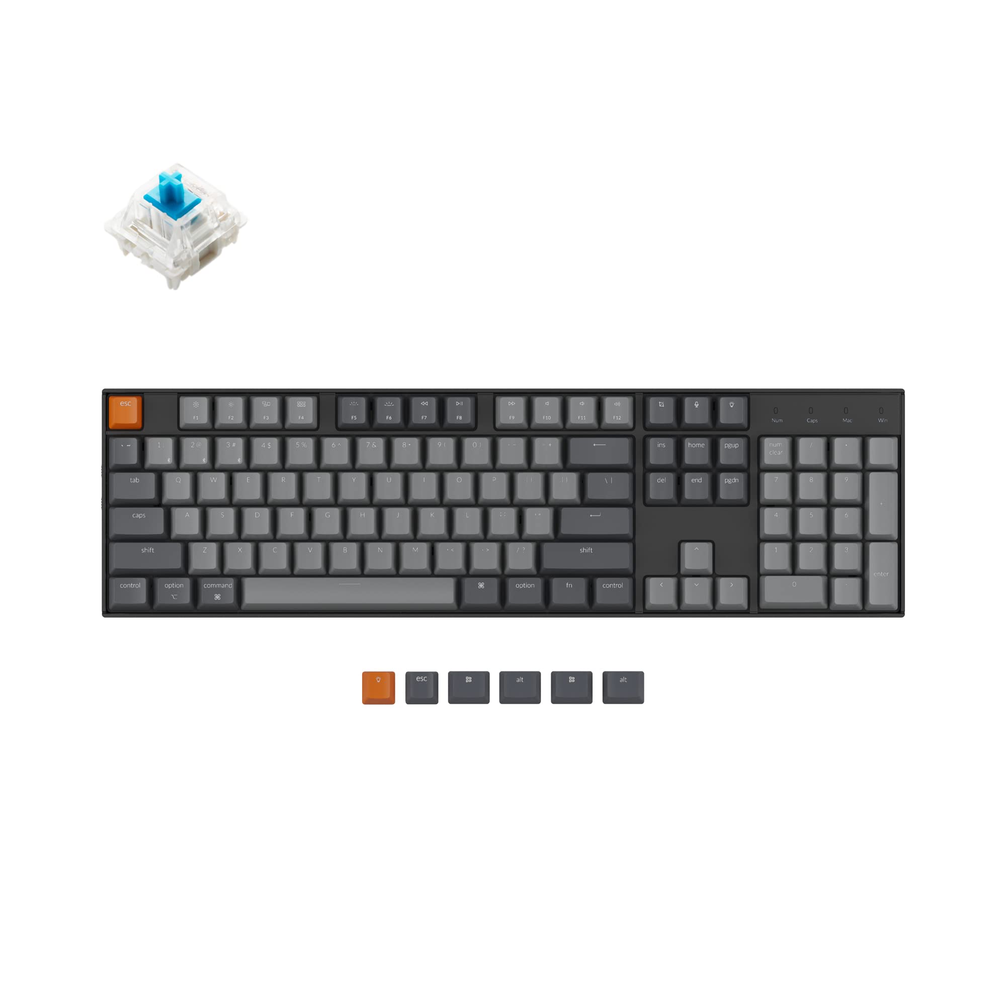 Keychron K10 Full Size Layout Bluetooth Wireless/USB Wired Mechanical Gaming Keyboard for Mac with G