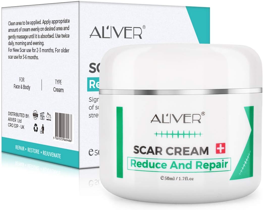 Scar Removal Cream for Face & Body - Treatment for New Scars, Stretch Marks, Acne Spots & C-Sections