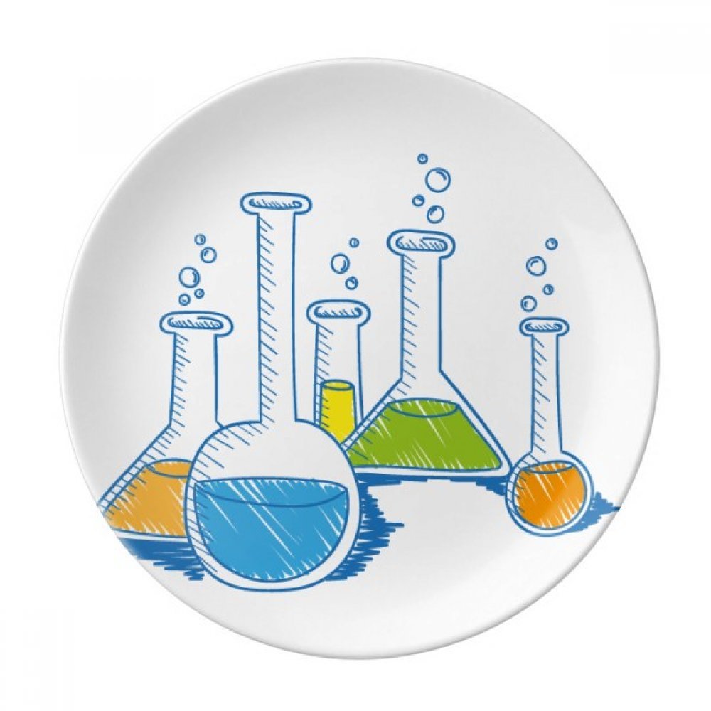 Tube à essai chimie sur assiette cadeau en porcelaine de 20,3 cm pour passionné de science