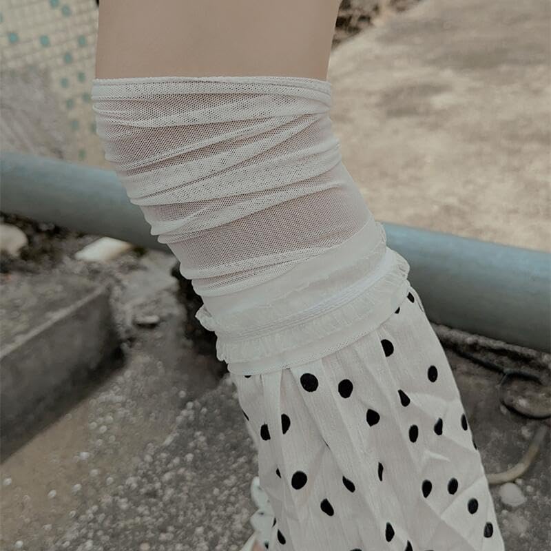 Image of YELAIVP Kawaii Leg Warmers Y2K Knit Lace up Leg Warmers Cute Japanese Harajuku Lolita Leg Warmer for Women Girls