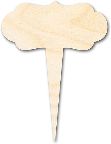 Unfinished Wood Garden Marker Stake | Craft Cutout | up to 12" DIY 5" / 1/8"