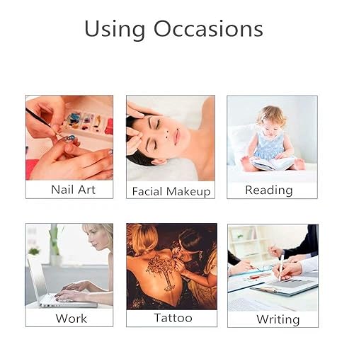 Miniatura 6 de Pinkiou - Lámpara de escritorio con abrazadera para microblading anillo de manicura luz LED USB con clip para escritorio con brazo ajustable 3