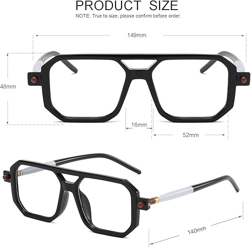 Miniatura 6 de JOVAKIT Gafas de luz azul cuadradas de moda para hombres y mujeres, gafas cuadradas de aviador, estilo de computadora, antifatiga ocular
