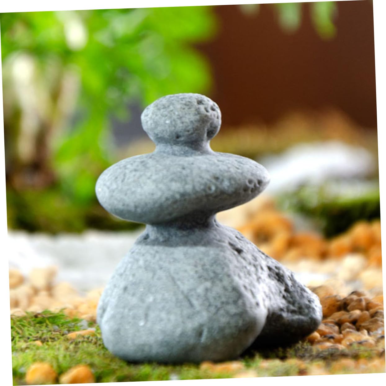 Parliky 3Pcs Micro Landscape Stone Decor Lifelike Aquarium Rockery Stones for Fish Tank Zen Garden Flowerpot Ornament Durable Home Decoration for DIY Projects