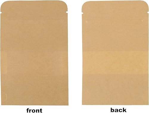 Miniatura 3 de SHEUTSAN Paquete de 500 bolsas de papel kraft con ventana, 3.5 x 5.5 pulgadas, bolsas de almacenamiento de pie, bolsas de papel de embalaje con