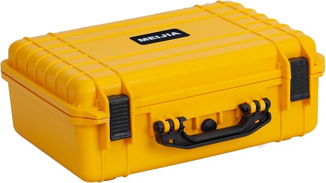 MEIJIA Tous les temps IP67 Étanche étui de protection dure, boîtier de caméra dure avec mousse personnalisable, parfaite protection de l'appareil photo, drones, pistols, lentilles, équipements,18.5 x14.06x6.93pouces(jaune)