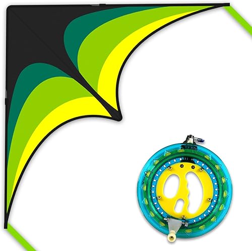 Mint's Colorful Life Bobinadora de carrete Delta para cometas y cometas fácil de volar con cuerda de 600 pies