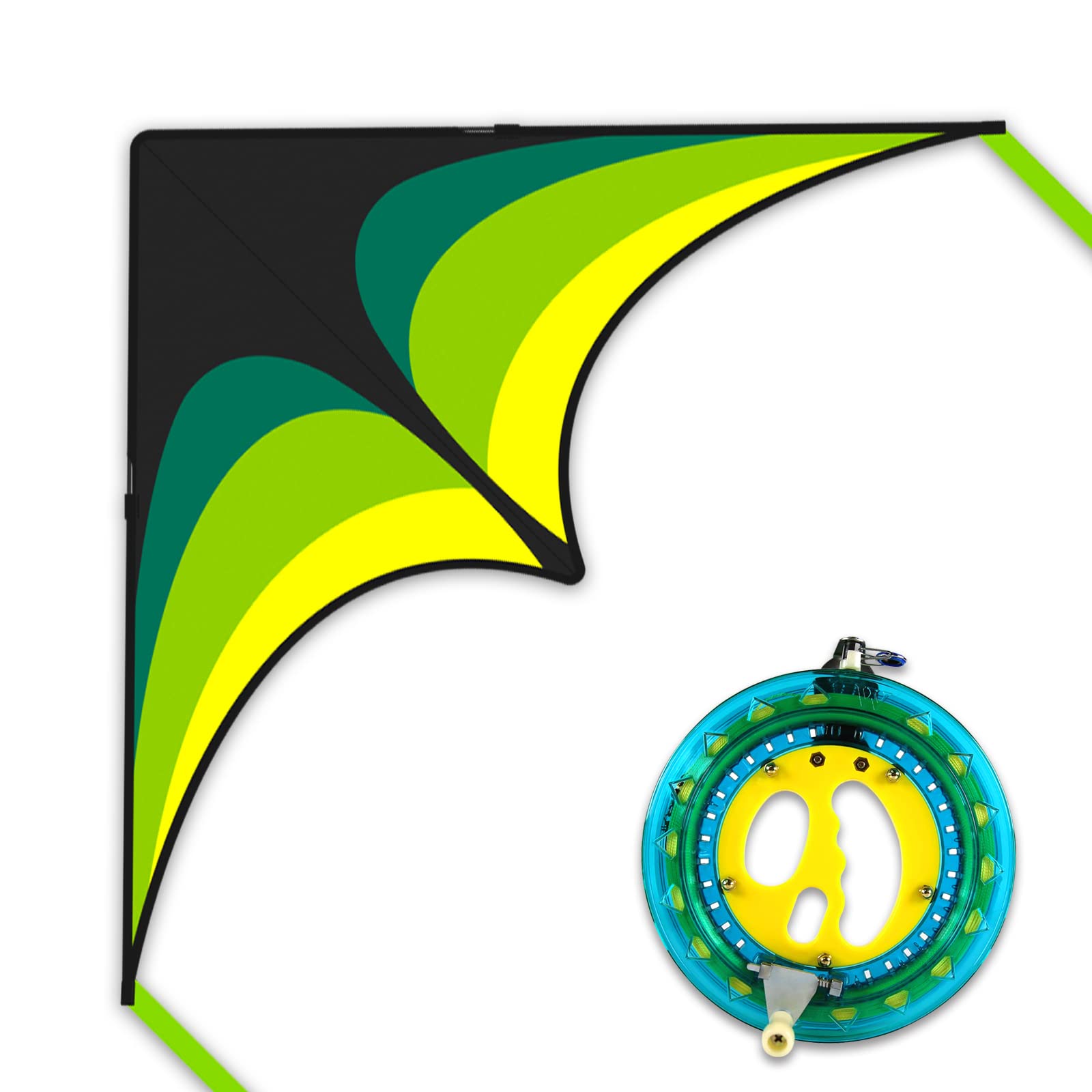 Mint's Colorful Life Easy to Fly Delta Kite and Kite Reel Winder with 600ft String