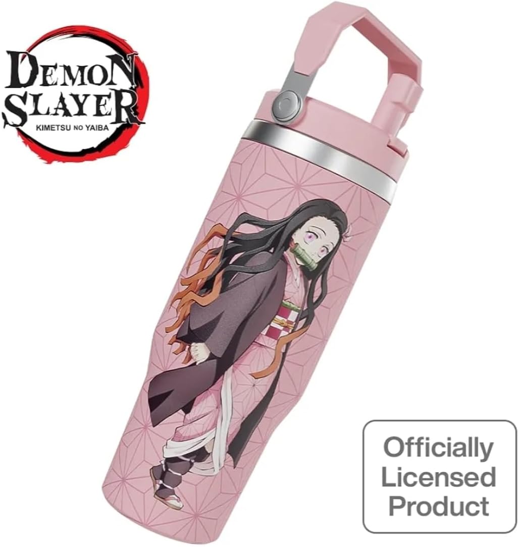 Demon Slayer Kimetsu No Yaiba Nezuko Tumbler with Lid, 30 Oz Water Bottle, Vacuum Insulated, Anime Water Bottle, Reusable Insulated Stainless Steel tumbler for Water, Iced Tea or Coffee - Image 3
