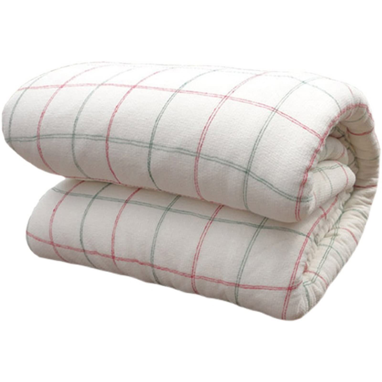 100% bawełniana cienka podkładka na materac futon, przenośna, składana podkładka na materac typu queen/king / pojedynczy rozmiar - miękka i przytulna, tradycyjny chiński design, biała (100 x 200 cm