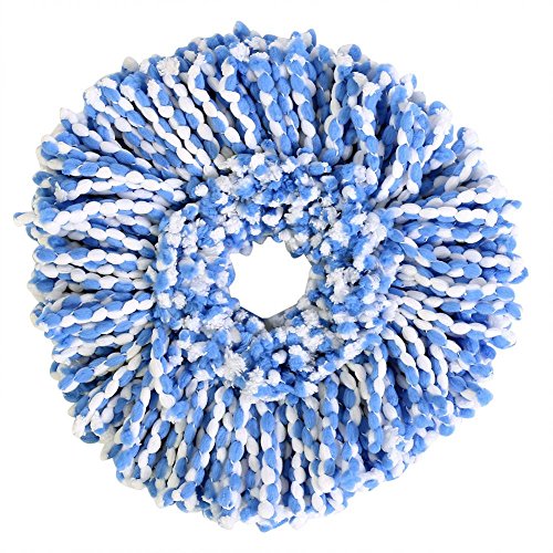 Huhushop Spin Mop Head Refills Microfiber Round Spin Mop Head Replacement for Universal Spin Mop System Perfect for Home Commercial Use (Blue+White)