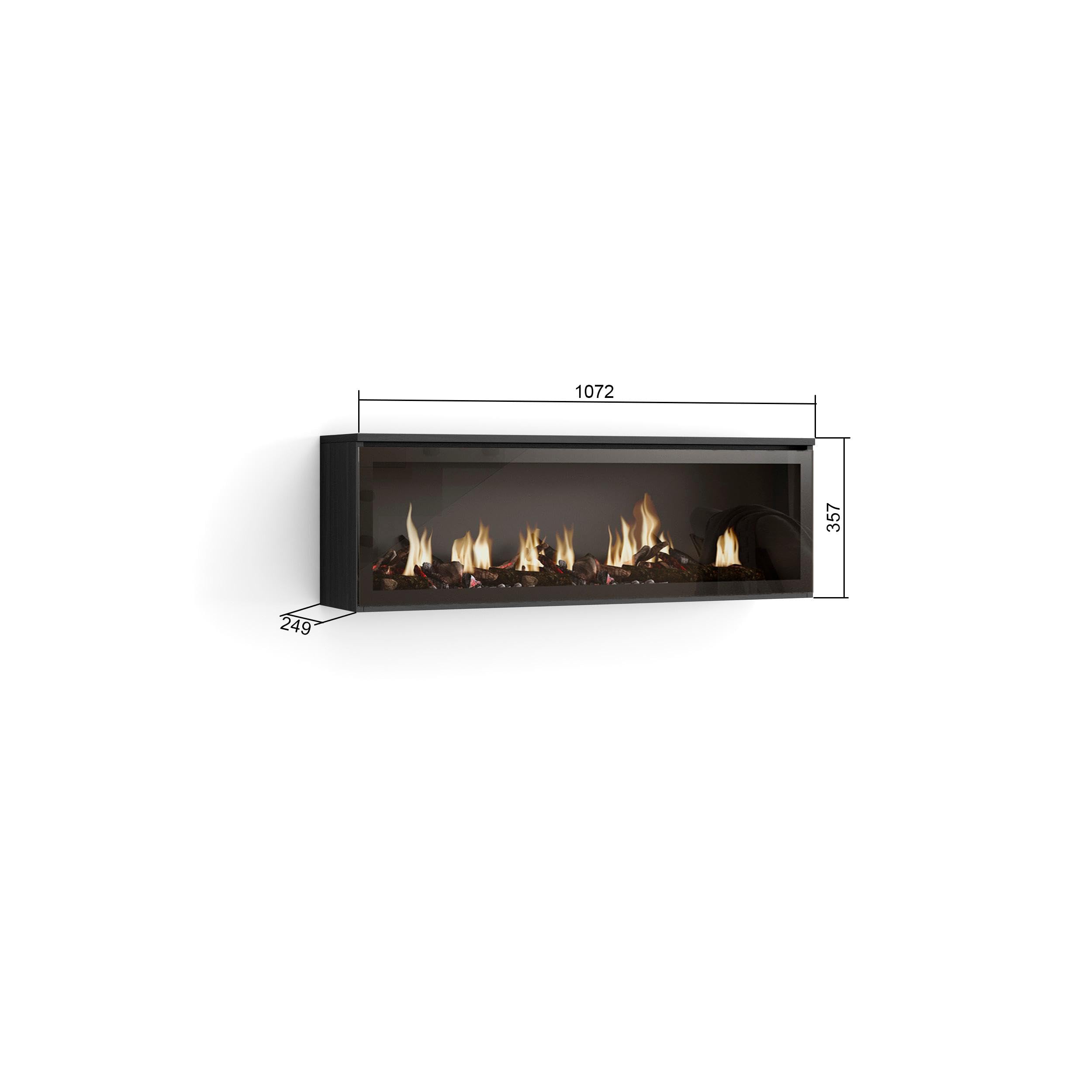 SKRAUT HOME | Cheminée électrique LED | Effet Flamme | 107x38x25cm | Salon - Salle à Manger | Décorative | Style Moderne | Noirs