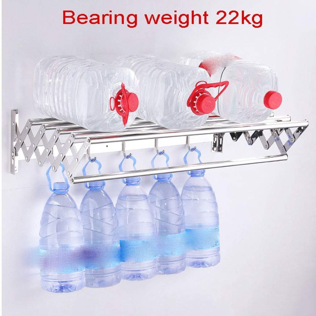 Airer Stoffhandtuch-Trockenständer 40-70 cm 6-Schienen-Wäschetrockner Badezimmer Balkon Toilette Duschraum Faltende Push-Pull-Wäscheleine Einziehbare Hakenstange Platzsparend (Size : 40cm) little