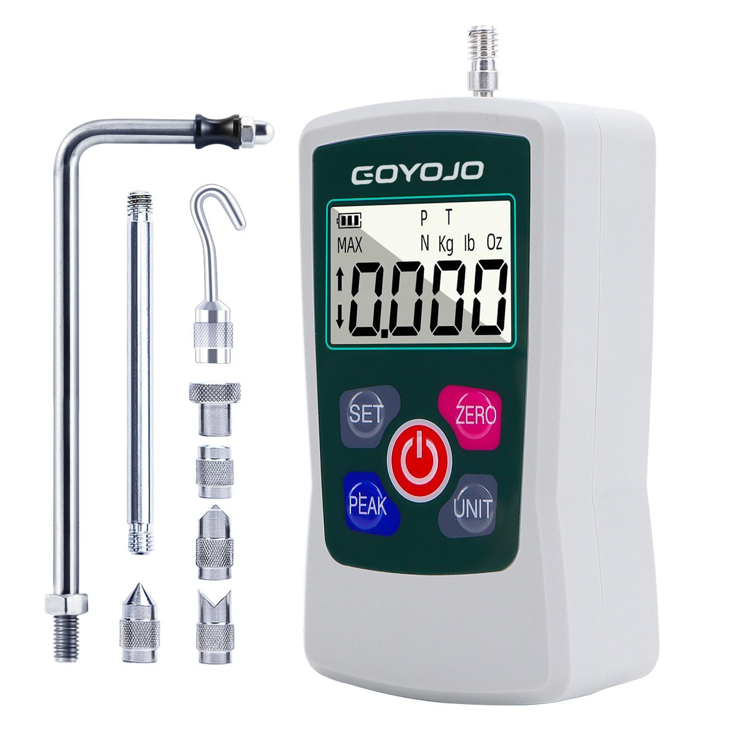 GOYOJO 5N Digital Force Gauge: High-Precision Push-Pull Tester for Tension Compression with Peak Modes & Multi-Units (N, kg, lb, oz)