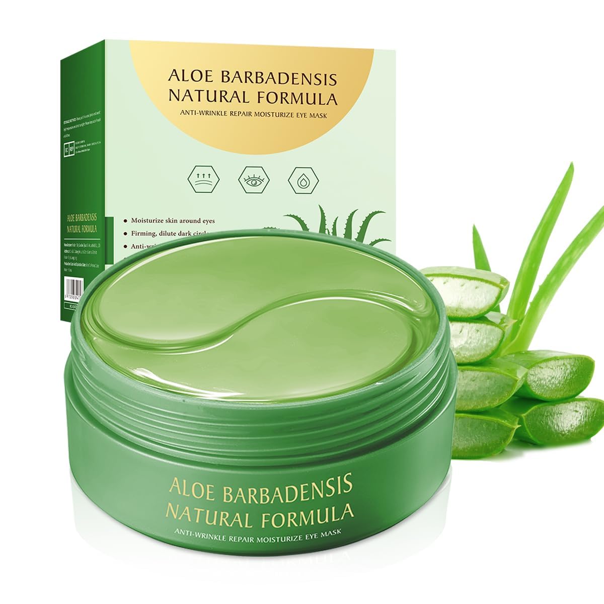 Augenpads,60 PCS Eye Pads,Augenpads Gegen Augenringe,Deep Hydration Feuchtigkeitsspendende Eye Pad Mask,Kollagen Hydrogel Anti Aging,Hyaluronsäure Augenmaske Dunkle Augenringe Entfernen (Grün25101301)