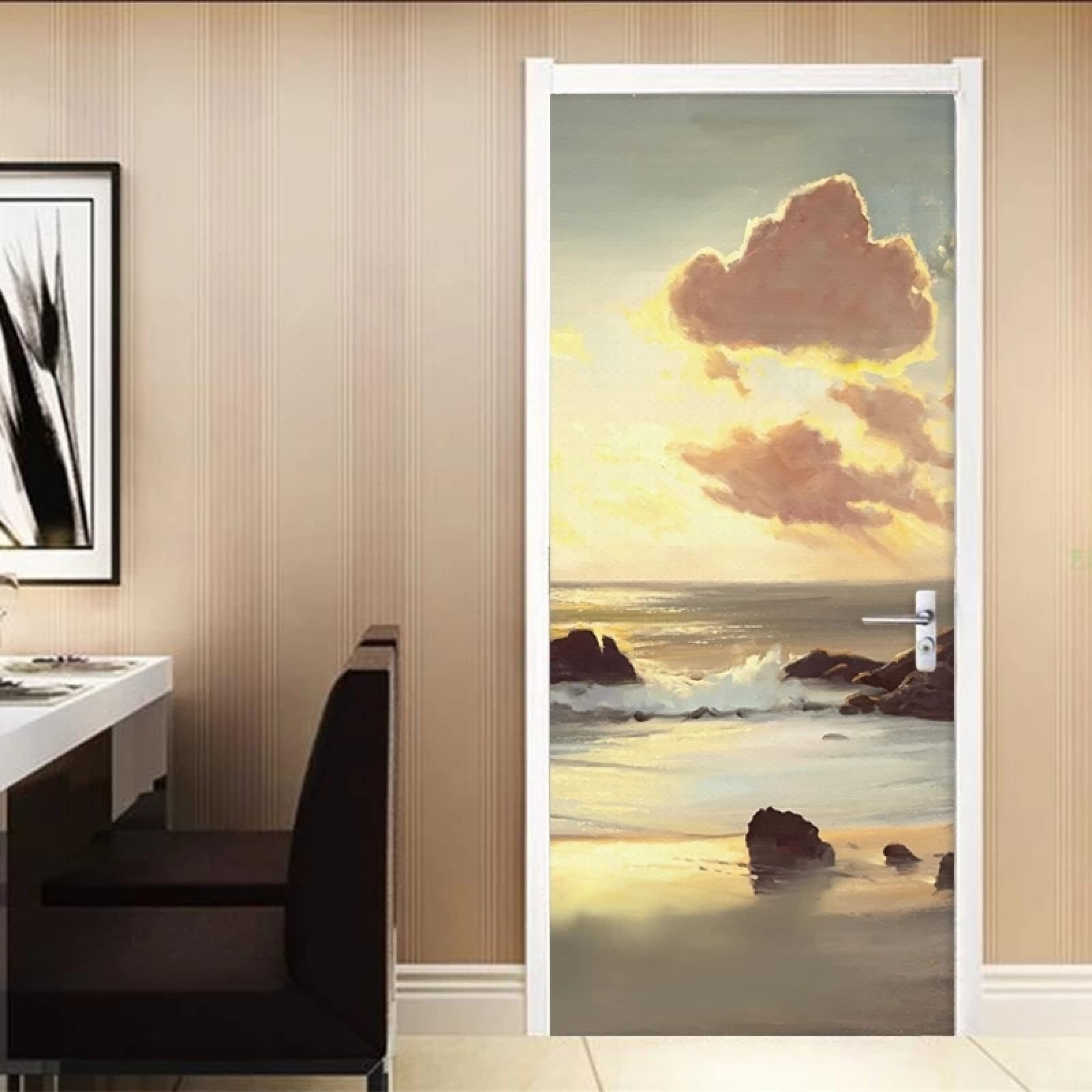 Autocollant de porte 3D paysage pour agrandir une petite pièce et habiller un mur vide