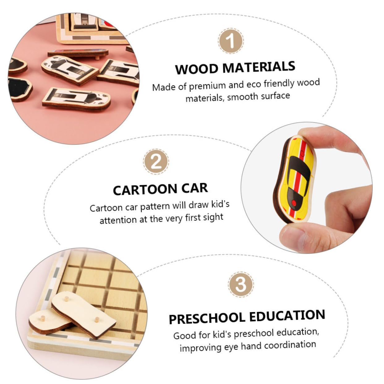 Juguete Educativo 1 Set para Niños Laberinto de Coches de Madera
