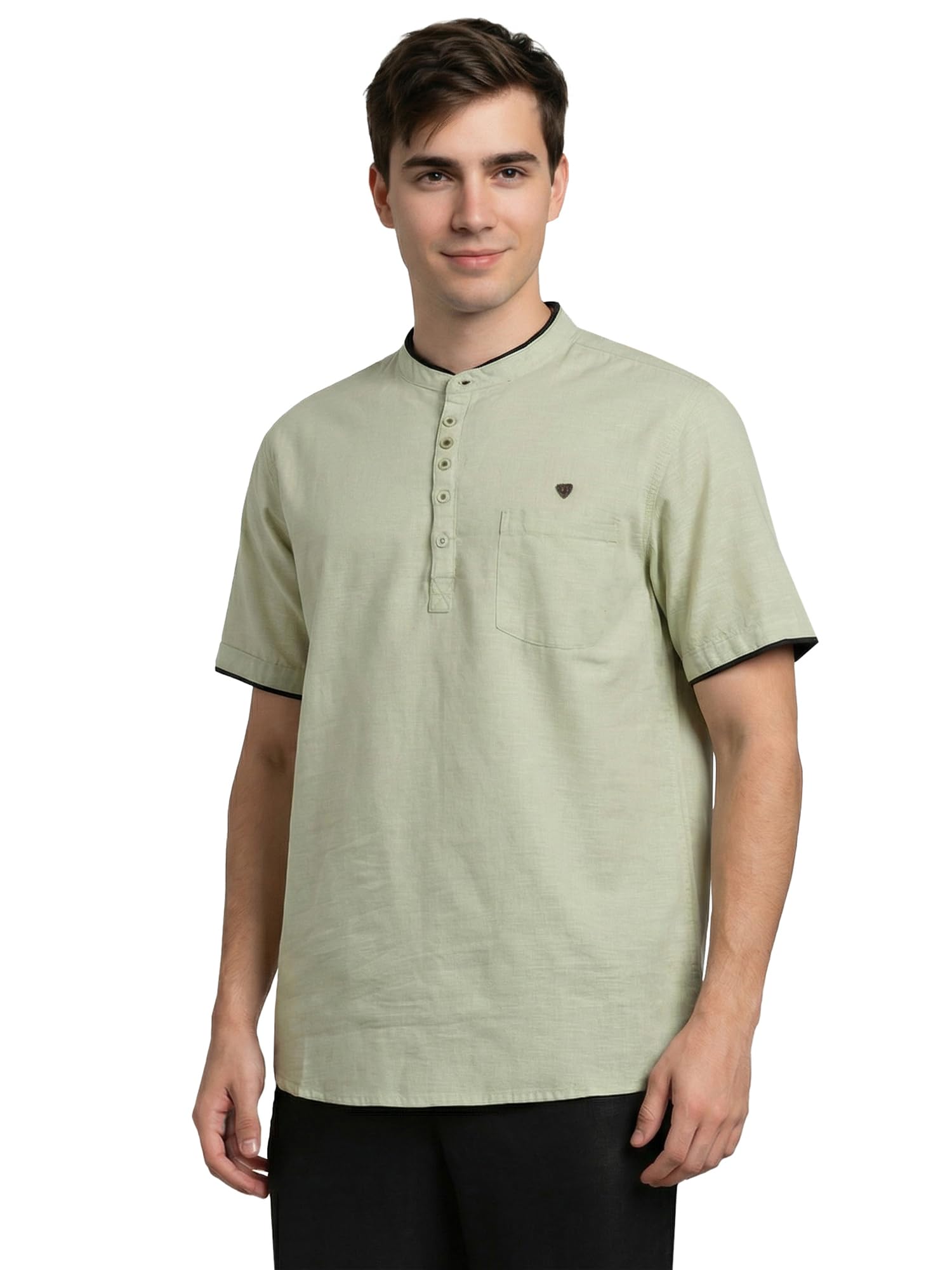 kuons avenue Men’s Linen Cotton Half Sleeve Casual Kurta | Tailored Fit Solid Kurta for Men | Lightweight Ethnic Wear for Daily, Festive & Office Use-picture-38