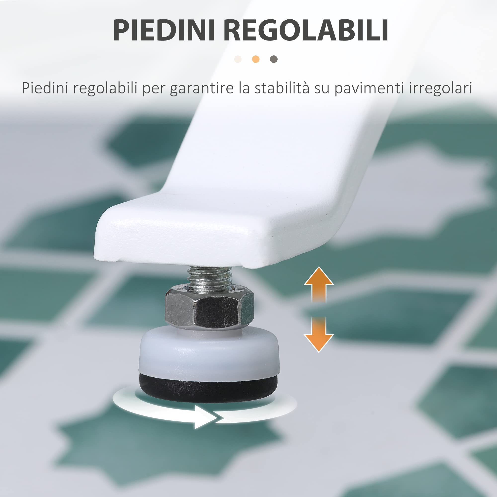HOMCOM Scaldasalviette Elettrico a 8 Barre, Portasciugamani Riscaldato con Timer e Controllo Temperatura, in Acciaio al Carbonio, 50x45x90 cm, Bianco