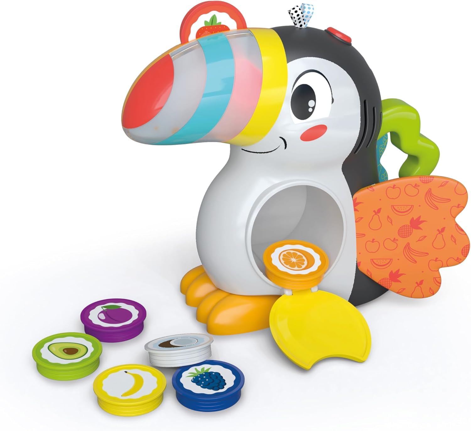 Milan Le Toucan Gourmand Jouet d'Éveil Interactif pour Bébé Dès 12 Mois | Insère les jetons fruits pour apprendre couleurs et mots en s'amusant bien | sons et lumières | cadeau naissance idéal