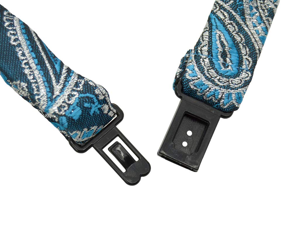 BodyJewelryOnline Fashion Design Bow Tie Bandana Paisley Glitter Pre-tied Wedding Party Adjustable Tuxedo Bowtie (Light Blue)