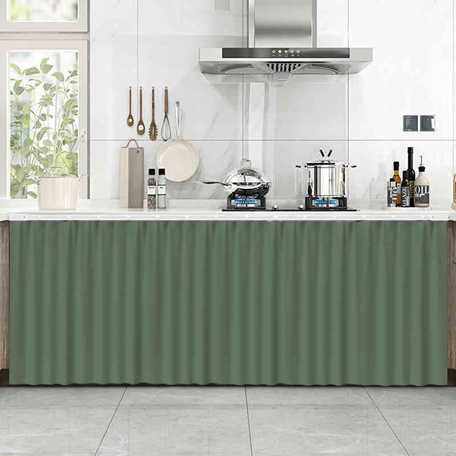 Wansiman Kitchen Curtains,Curtains Under The Sink,linen Curtains,cupboard Curtain Kitchen,curtain Dustproof For Storage Cabinets,Shading Ventilation,for Wardrobes,bookshelves,storage Cabinets