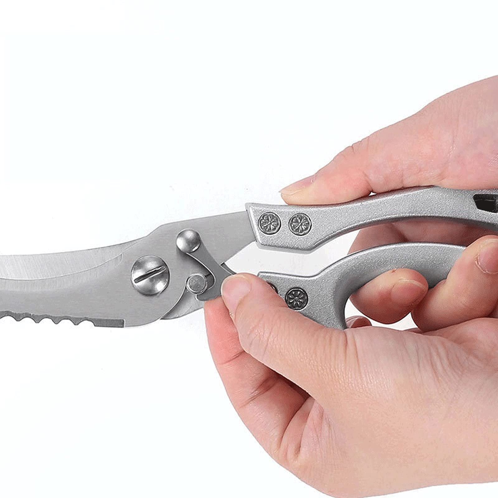 Tijeras de cocina de acero inoxidable, potentes tijeras multifuncionales para huesos de pollo, tijeras afiladas para alimentos para el hogar, aluminio H