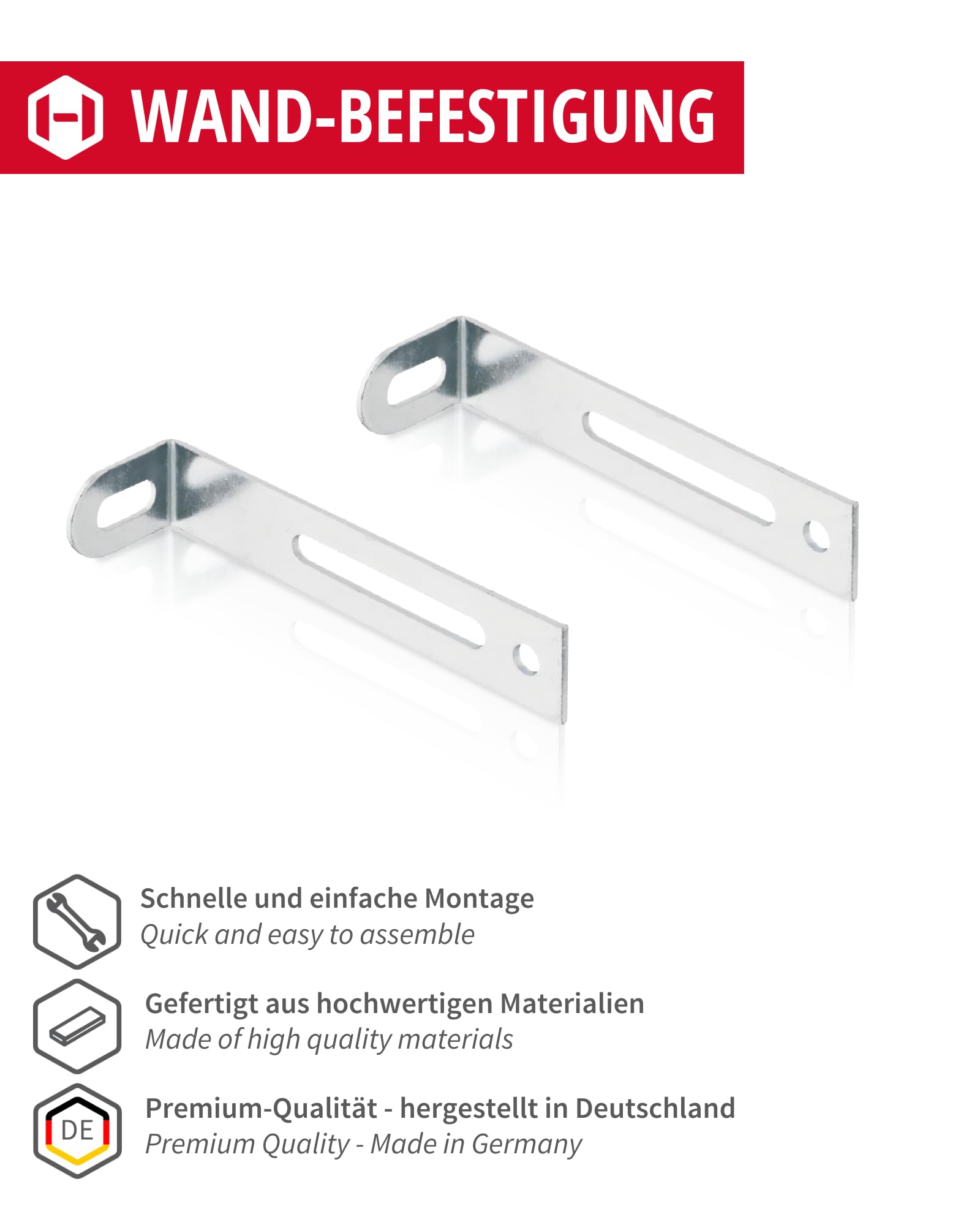 Gedotec Wall Fastening with tilt Protection for Fastening Furniture & cabinets, White Plastic, 10 pieces - Tilt protection - Image 2