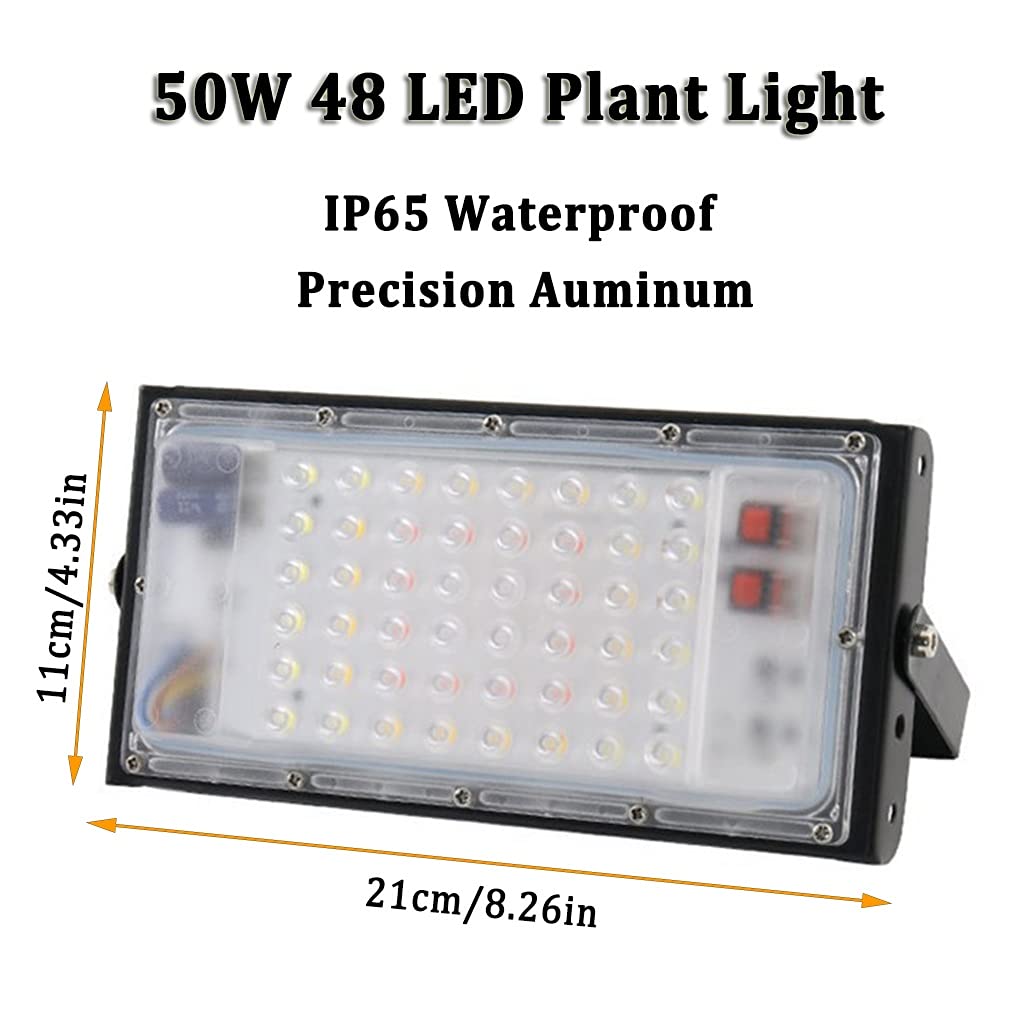 Grow Light con Soporte,Luz de Planta de Suelo LED de Espectro Completo de 50 W,con Interruptor de Encendido/Apagado,Lámpara de Planta LED con Cuello de Cisne Ajustable