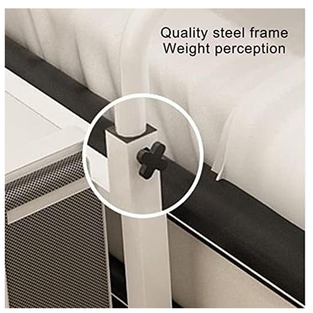 Tavolino regolabile con ruote, scrivania Rolling N & Cuter per letto, altezza e lunghezza regolabili, colore nero per mangiare e lavorare facilmente