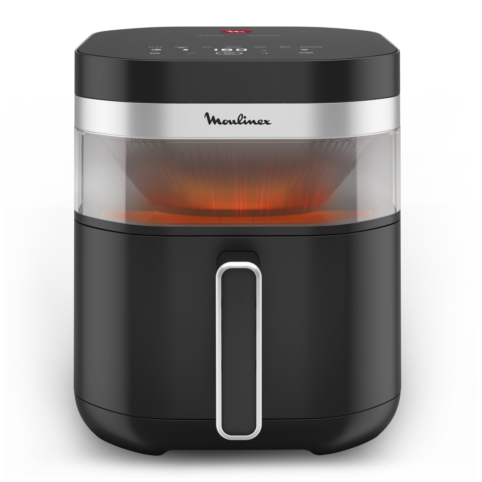 Moulinex Easy Fry Infrared, Friggitrice ad Aria 7 Litri, con Tecnologia Infra-Heat per una Cottura Veloce e Uniforme, 8 Programmi Preimpostati, Facile da Pulire, 2000 W, Colore Nero, EZ8328