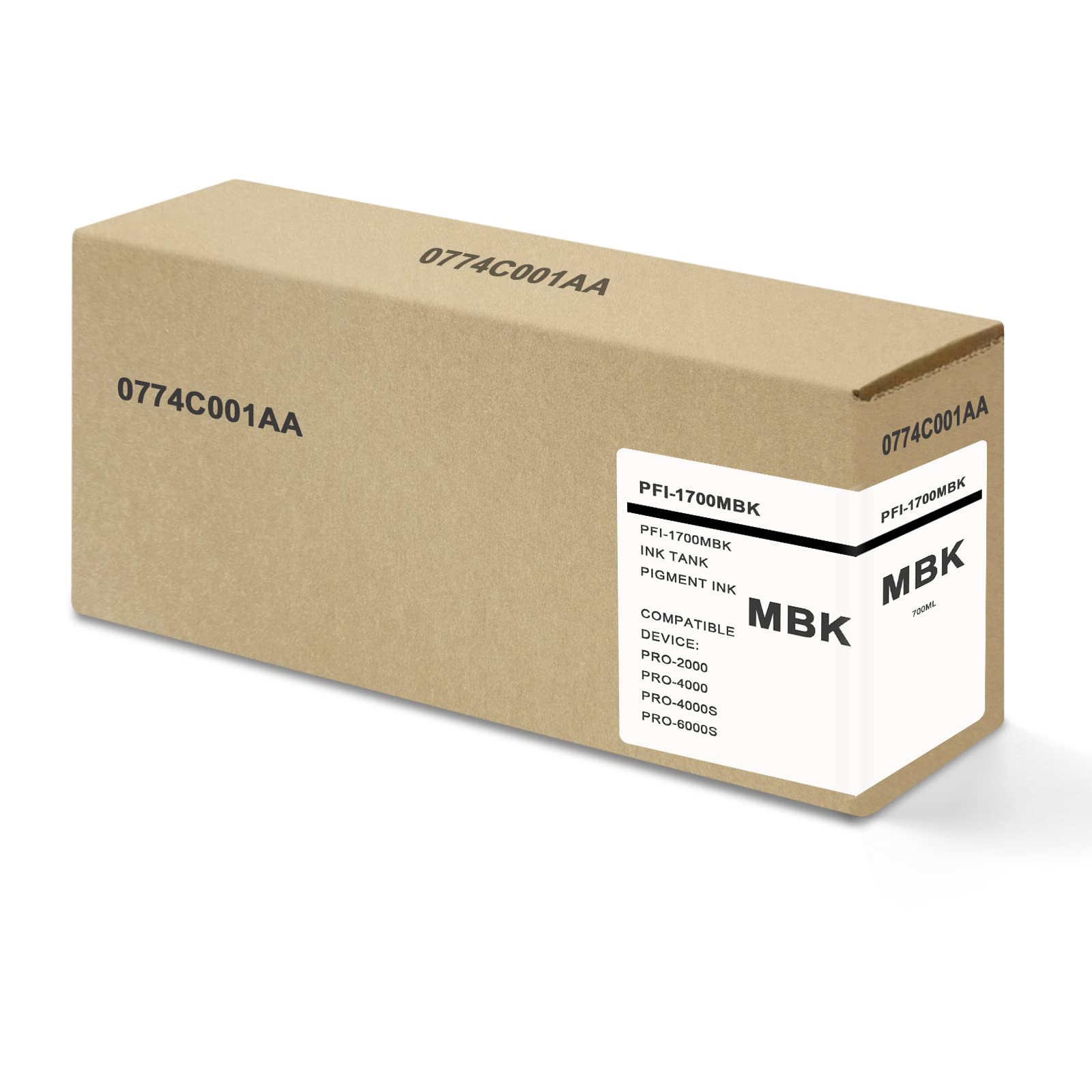 PFI-1700 Matte Black Pigment Ink Tank, Compatible with Canon PFI-1700 PFI-1700MBK 0774C001AA for imagePROGRAF PRO-2000 PRO-4000 PRO-4000S PRO-6000S