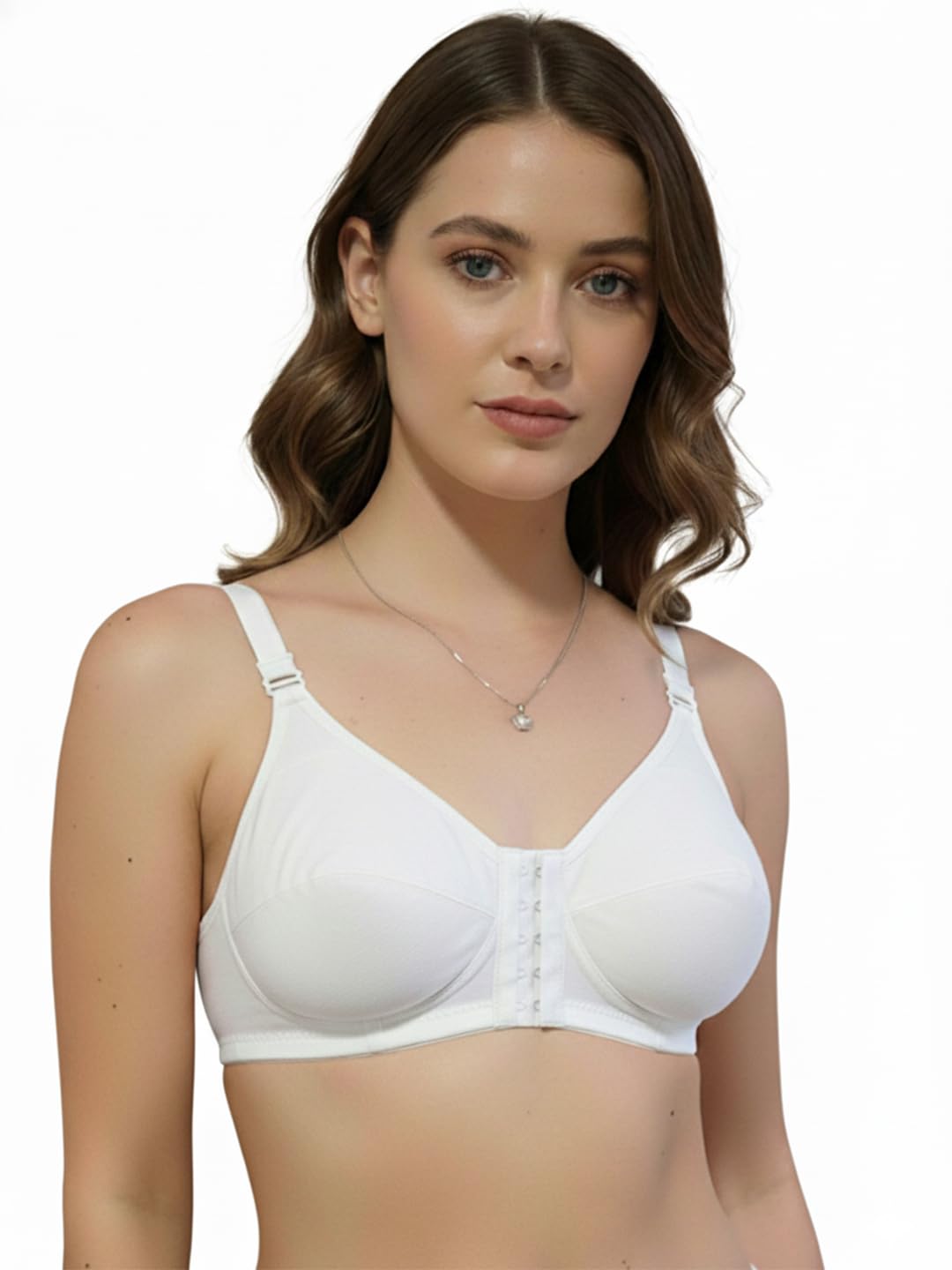Front Open Mastectomy Breast Cancer Pocket Bra B Cup - 32 | Easy Opening to Insert Any Prosthesis Beige/Skin