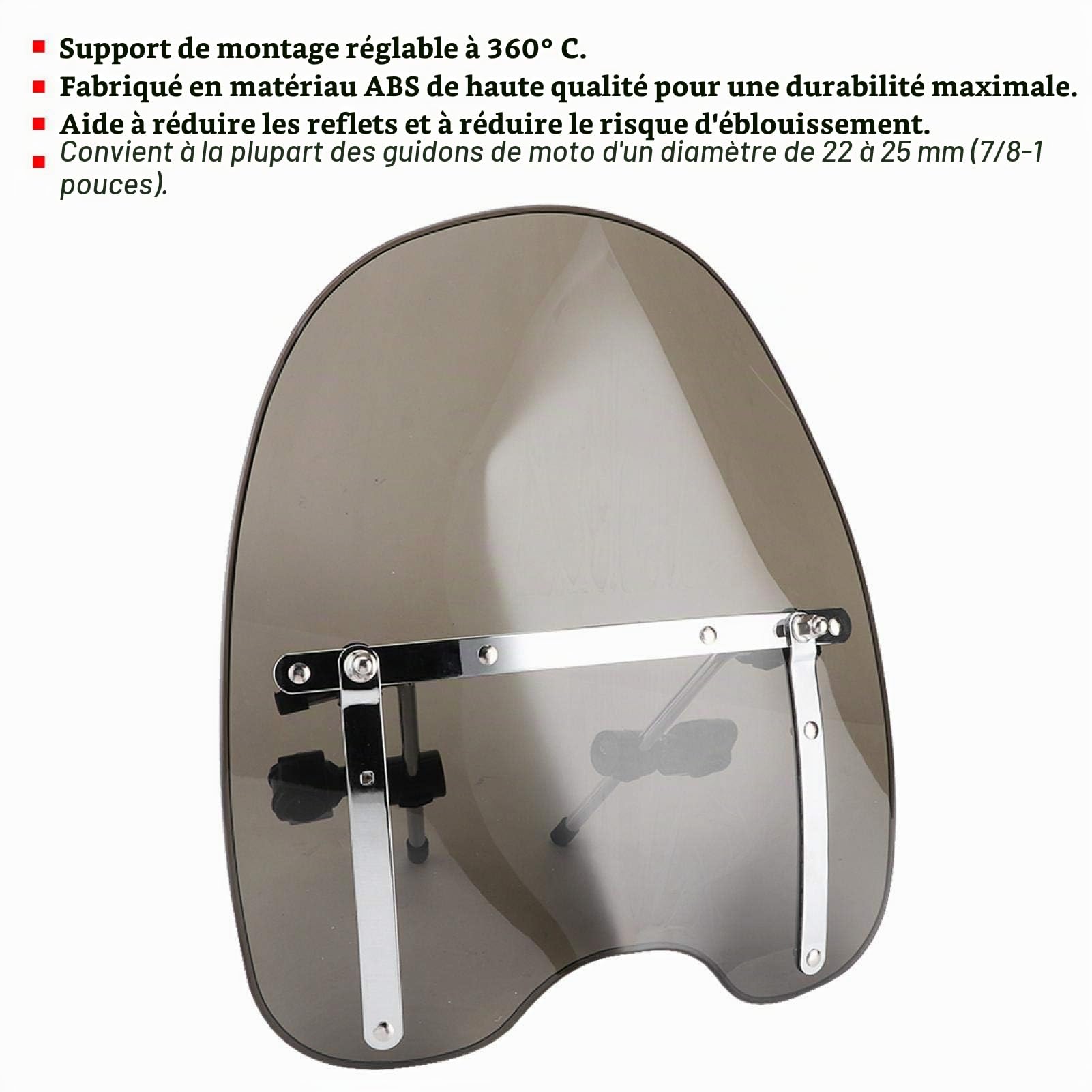 Accessoire d'équitation, Moto Professionnel déflecteur de Vent de Moto déflecteur de Vent Pare-Brise de Moto pour pièces de Rechange pour la Modification de Garniture(Fumé)